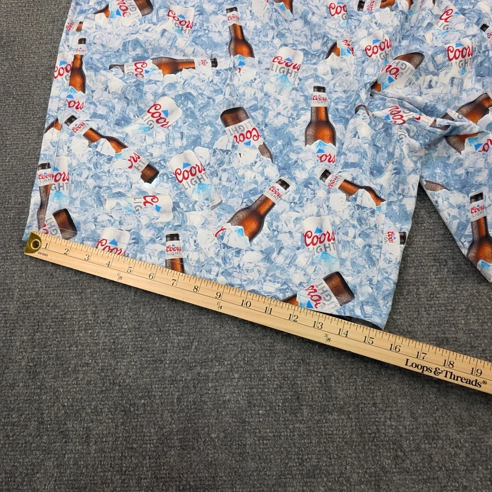 Coors Light‎ Swim Trunks Mens 4XB Beer Bottle Ice Pattern Drawstring Shorts